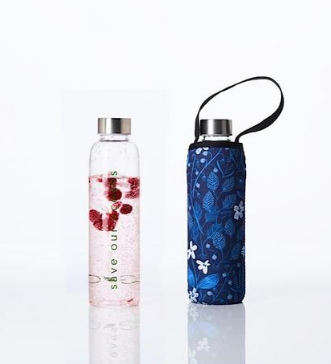 Image Title GLASS IS GREENER + CARRY COVER - 570 ML - BLOOM PRINT